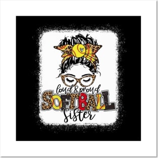 Softball Sister Leopard Shirt Loud And Proud Softball Sister Posters and Art